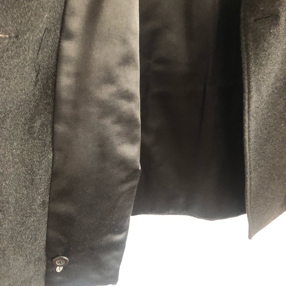 Wool Cashmere Blend Black  Size Large Pea Coat - Picture 7 of 13